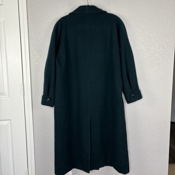 Vintage 90s Liz Baker Womens Wool Overcoat Long Forest Green Full Length Sz 18W - Picture 2 of 5